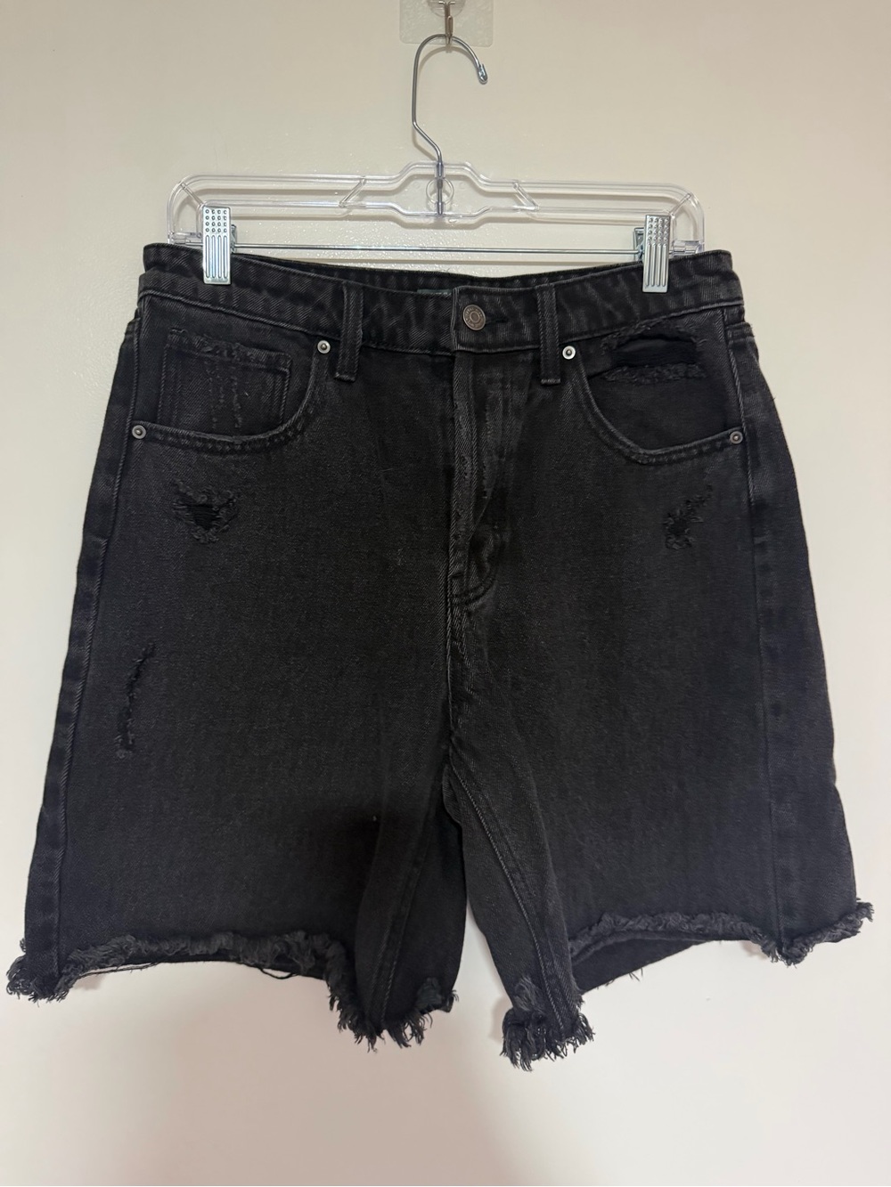 wild fable Black Distressed High-Rise Jean Shorts